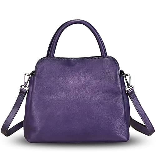 Image of Genuine Leather Satchel Purse for Women Vintage Handmade Top Handle Handbag Designer Crossbody Bags