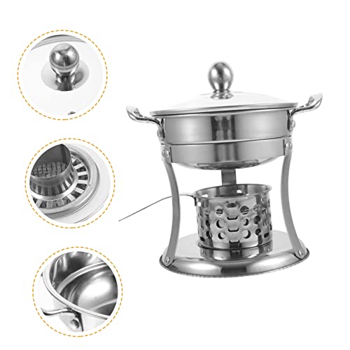 Olla Hotpot pequeña de acero inoxidable con cocina portátil miniatura 7