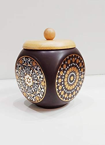 Your Style Fine Porcelain Tableware Airtight Cookies Jar-300ml-Brown (1 Piece) Serve and store Dry fruits & Cookies