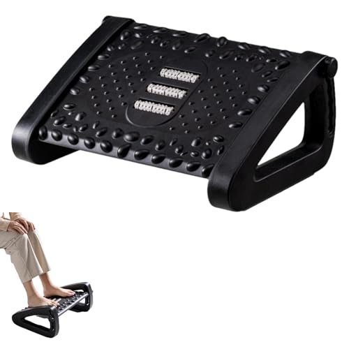 Bajo El Reposapié De Debajo Del Escritorio - Descanso De Pie Para Debajo Del Escritorio En El Trabajo Con Masaje | Taburete Ergonómico Con Masaje De Rodillos Grandes Para La Oficina | De Presió