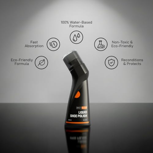 Image of SNEAKARE Liquid Shoe Polish, 100 ml - Water-Based Formula with Spill-Proof Applicator