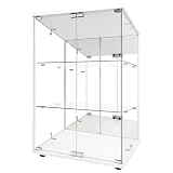 地球家具 ガラスコレクションケース ルミグス LUMIGS ミドル ロータイプ 背面ミラータイプ 本体 幅60cm 高さ83cm 奥行36.5cm 3段 フィギュアケース ディスプレイケース クリア ホワイト