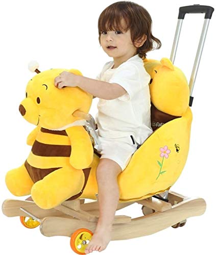ZHANGYUEFEIFZ Schaukelpferd Plüsch Schaukeltier Pferd Rocking Horse Baby Trojaner Spielzeug Geschenk Kinderstuhl… – Bild 5