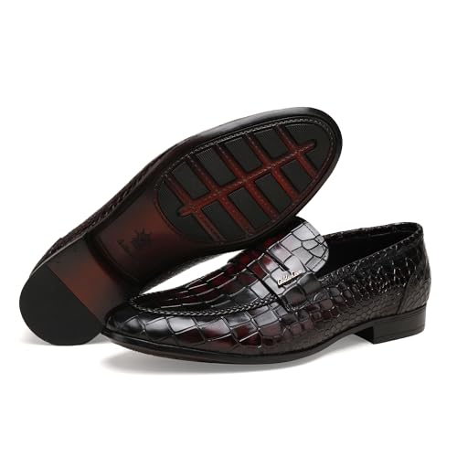 Image of Mens Leather Tassel Loafer, Classic Luxury Smooth Upper Tassel Slip-on Penny Loafer for Mens, Black
