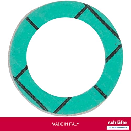 Schläfer 1824010 | Universal hydraulische Dichtungen für Sanitärkeramik, Gasanlagen, Klimaanlage, Solar, Sanitär, Flachdichtung 3/4 Zoll (24 x 18 x 2 mm) - 10 Stück