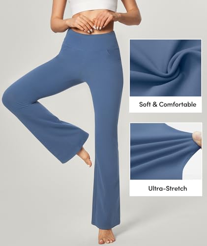 Image of Yoga Pants Women High Waist Workout Bootcut Flare Leggings with Pockets