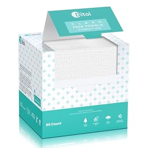 Face Towels, 10″×12″ Disposable Face Towel, Face Towelettes XL, Ultra Soft Makeup Remover Dry Wipes, Thick Face Towel for Sensitive Skin, 50 Count (1 Pack)