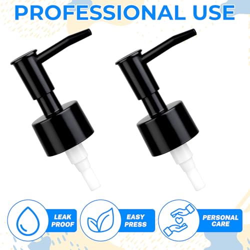 2 Stück Seifenspender Pumpkopf Ersatzpumpe Kunststoff seifenpumpe aufsatz Schwarz Soap Dispenser für 28 mm Gewinde Flaschen Flüssigseifen