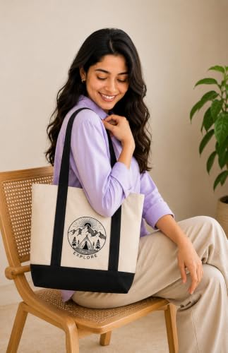 Image of Kaigan Premium Tote Bag Printed Designed Canvas Tote Bags For Women, Ecofriendly Cotton Canvas Bag for Girls Tote bag For Shopping, College, Travel, Handbag For Unisex