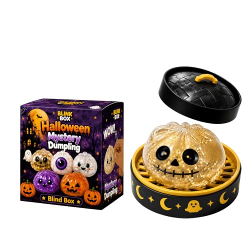 Halloween Steamed Bun Stress Toy with Steamer Basket(Multiple Styles are Available for Selection) 01-Gold