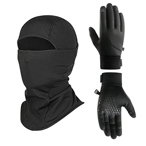 Guantes Moto Invierno, Pasamontañas Moto, Hombre Mujer Guantes de Pantalla Táctil, Guantes Invierno Hombre, Máscara de Pasamontañas para Motocicleta Hombre y Mujer(M) Cover
