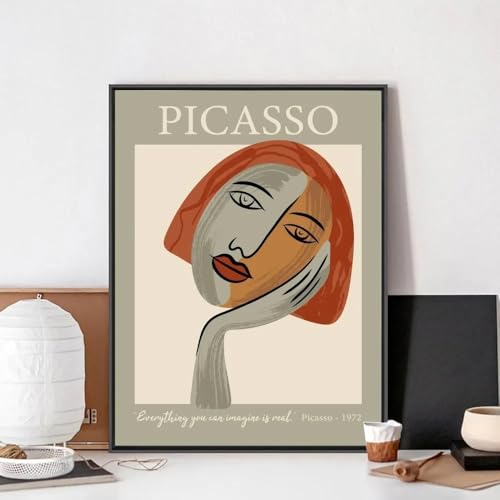 Affiche Picasso Femme Tête toile abstraite idéale pour sublimer un mur blanc sans cadre 40x60