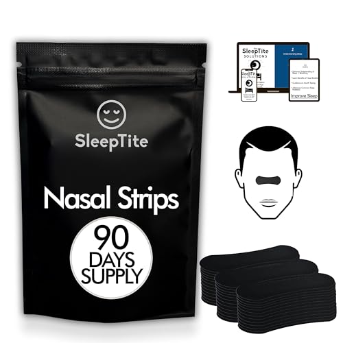 SleepTite Nasal Strips : Nose Strips for Snoring -Nose Breathing, Snore Strips and Snoring Strips with Strong Adhesive for Quiet Nights - Nasal Strips Snoring (90 Pack)