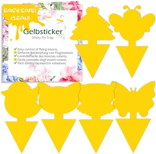 Blooven Gelbsticker Trauermücken Bekämpfen 60 Stück, Gelbtafeln für die Zimmerpflanzen Schädlingsbekämpfung (60 Stück)