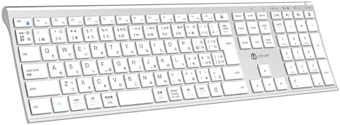 （03:30時点） iClever キーボード ワイヤレス Bluetooth 2.4GHz JIS日本語配列 デュアルモード フルサイズ マルチペアリング テンキー付き 3台同時接続 充電式 Type-C 静音 薄型 軽量 パンタグラフ式 PC iPad Windows/Mac/iOS/Android対応 DK03 (シルバーホワイト)