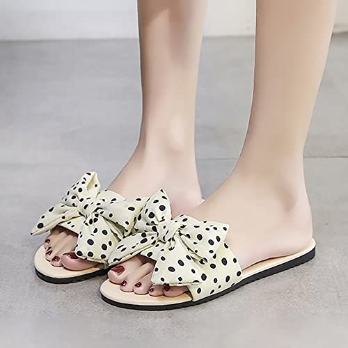 Summer Sandals Women's Flat Fashion Casual Polka Dot Bow Women's Slippers Sandals Bulk Slippers for Women Open Toe3