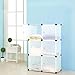 ACXIN Faltbarer Kombi-Kleiderschrank, Schraubenloser Kleiderschrank mit Tür, Traditionelles Bücherregal aus Kunststoff, Bücherregal für Spielzeugkleidung (6 Fächer)