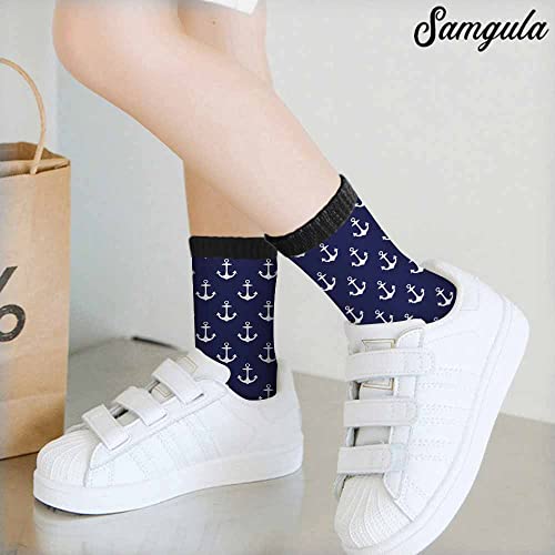 Image of Crew Socks for Woman Size 6-8 Tropical Wildlife Bright Teal Girls Socks