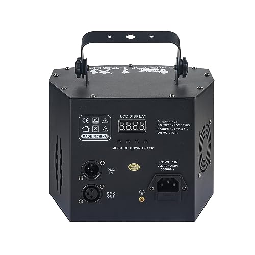 Partylichter, Discolicht, DJ-Lichter, 4-in-1 LED-Schmetterlingsstrahleffekt und Rot-Grün-Strahl-Goboseffekt, 15-Kanal-DMX mit aktiviertem Ton für die Weihnachts-Halloween-Party