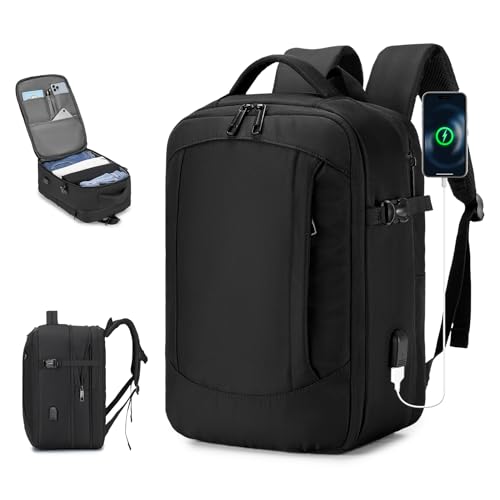 COSCOOA Expandable Travel Backpack 20-30L,Cabin Size United Airlines Personal Item Bag 17x10x9 inch,Flight Approved Underseat Ryanair 40x20x25 CM Carry on Luggage Bag,Mochila de Viaje