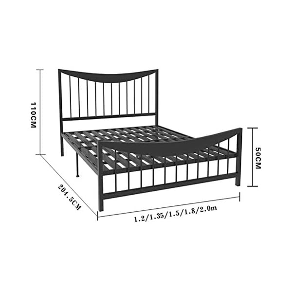 Household Products Folding Bed Easy Storage Bed Frames Modern Metal Bed Frame Simple Princess Style Household Children's Single Double Bedroom Bed Anti rust and Non flaking Paint Bearing Capacity U - Image 7