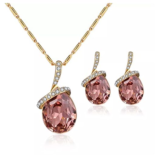 kvinnors halsband set Mode bröllopsörhängen Kristallhängande Halsband Set för kvinnor Enkel lyx Lämplig för present födelsedagspresent till henne, mors dag present