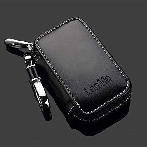 LanMa Car Key Case Holder Leather Car Key Chain Bag Car Remote Key Fob For Car Keychain Zipper Bag - Image 6