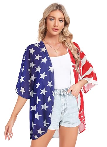 Image of Women Kimono Cardigans Casual Summer Tops Cover up Open Front Floral Print Resort Wear 2026