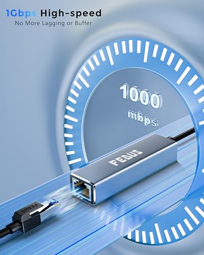 Image of FEDUS 1GIGA 2-in-1 Gigabit Type C to Ethernet Adapter, USB 3.0 to LAN Ethernet Adapter, USB to LAN Converter for Windows, Mac, LAN Connector for Laptop, Desktop, Type c to LAN
