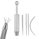 Tucnoeu 5 Stück Piercing Zubehör mit 1 Piercing Kugel Aufdreher, Piercing Einführhilfe, Silber, Für Ohr, Nase, Anfänger und Profis