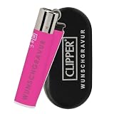 Clipper Micro Soft Touch Fluo Feuerzeug mit Gravur