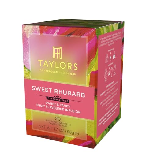 Image of Taylors of Harrogate Sweet Rhubarb Herbal Tea Bags, 20ct (Pack of 6)