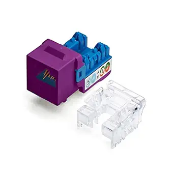 trueCABLE Cat6 Keystone Jack, Unshielded (UTP), 90 Degree Punch-Down, PoE++ (4PPoE), UL Listed, ETL Verified, ANSI/TIA Certified, Modular RJ45 Female, Purple, 48 Pack