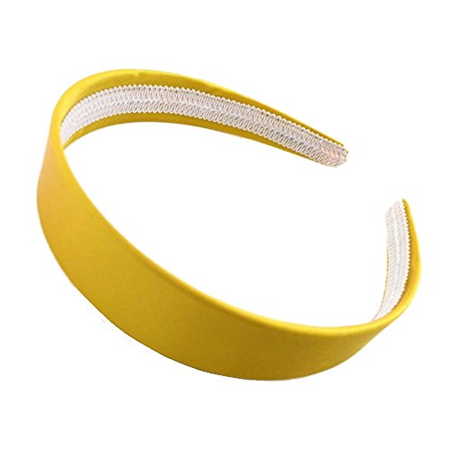 Bright Yellow Satin Covered Alice Hair Band Headband 2.5cm (1") Wide