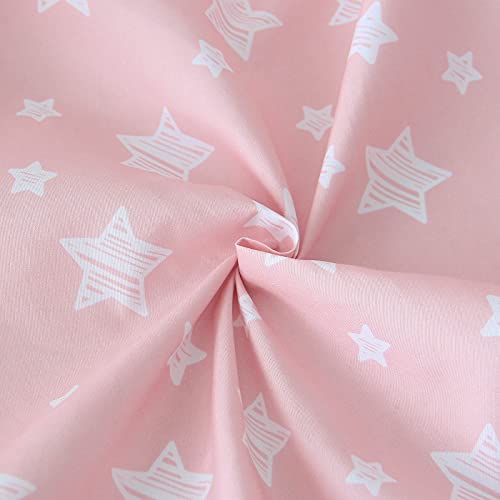 Baby Crib Sheets Girl, Crib Sheets Girl, Baby Crib Fitted Sheet Snug Fit For Crib Mattress, Silky Soft Microfiber 52'' X 28'' Crib Sheet Fits Standard Size Crib, Pink Star #TOP2