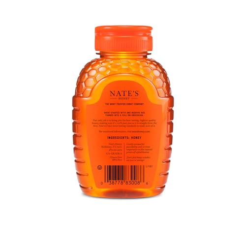 Nature Nate's 100% Pure, Raw & Unfiltered Honey, Award-Winning Taste - 8 oz Squeeze Bottle (4 Pack)