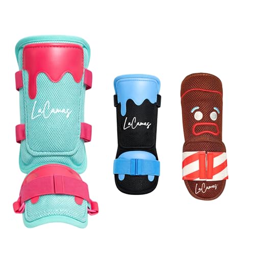 Lacamas Baseball Leg Guard for Batting (Youth & Adult) | Shin & Ankle Protection | Right & Left-Handed Hitters | Adjustable, Lightweight | Drip Design (Gingerbread & Ice Cream) (Miami Pink, Adult)