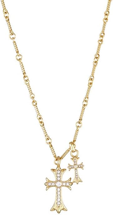 Gold/Silver Cross Necklacefor Women Men, Cross with Cubic Zirconia Necklaces Jewelry, Birthday Christmas Gifts