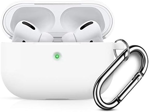 Compatible AirPods Pro Case Cover Silicone Protective Skin for Apple Airpod Pro Case 2019 (Front LED Visible) White