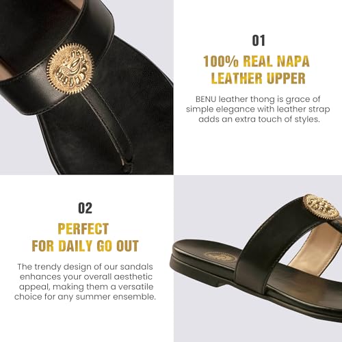 Image of JATAREA Slip-On Flat Toe Post T-Strap Sandals for Women