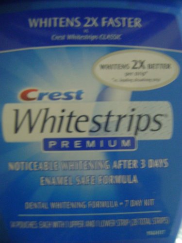 Crest Whitestrips Premium - Dental Whitening System 28 Strips (14 Upper & 14 Lower for 7 Days) Enamel Safe Formula