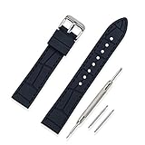[Resistente al agua] Nuestras correas de reloj de pulsera es impermeable y lavable, funciona bien con cualquier reloj deportivo o buceo. Trae comodidad y no hay necesidad de que usted tome la correa del reloj del silicón encendido o apagado de su muñeca. El diseño trasero textured especial evita sudor y deslizamiento. y viene con una hebilla de acero inoxidable cepillado de alta calidad. Hebilla moderno puede guardar en su muñeca constantemente.