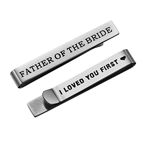 Cufflink I Will Always Be Your Little Girl Dad Father Tie Bar Mens Wedding Father of The Bride Gifts (Tie Clips-father of the bride I loved you first)