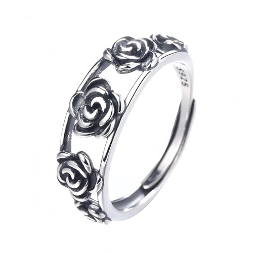 Bague argent 925 femme fleur de rose en cadeau de mariage