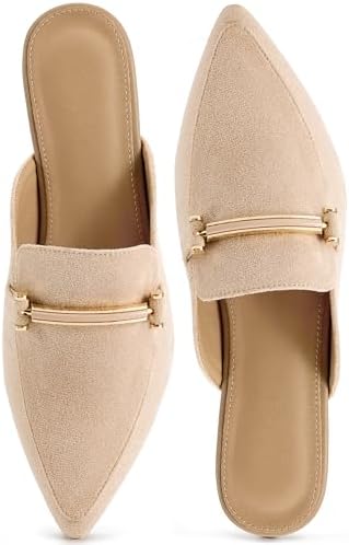 Alicegana Mules for Women Dressy Flats: Comfortable Pointed Toe S...