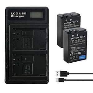 GDORUN 2 Pack EN-EL25 Kamera Akkus und Dual USB Ladegerät Kompatibel mit Nikon Z50 ZFC Spiegellose Z Serie Digital Camera Battery Z 50 Z FC 4241 ENEL25 EN-EL25a MH-32 Digitalkamera Akku 8.7V 1350mAh