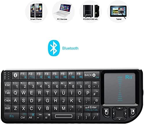 Tastiera Rii con icone per dispositivi compatibili: smartphone, PC, PS3/Xbox, tablet