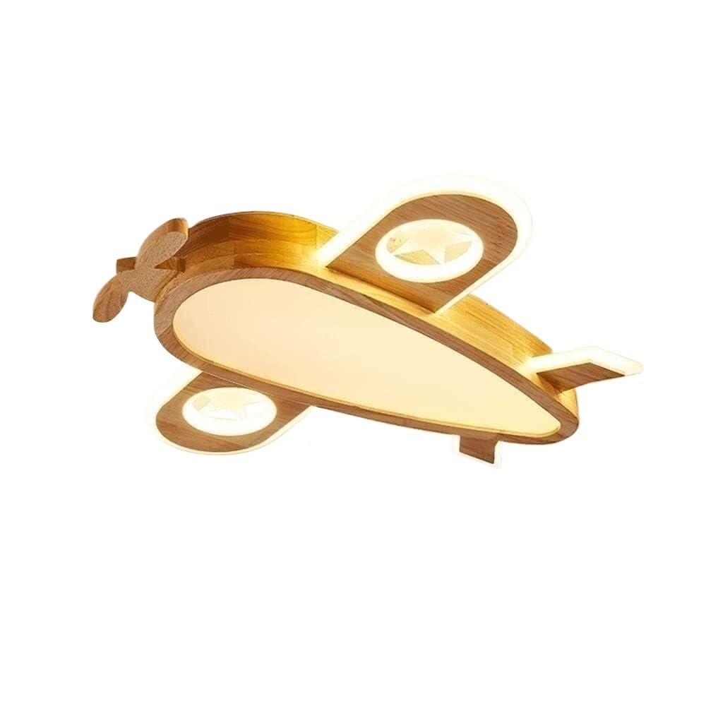 LUOYAOB Nordic Modern Airplane Ceiling Lights Acrylic Shade Flush Mount Ceiling Lamp Wood Body Ceiling Light Fixture for Bedroom Living Room Hallway Entryway Balcony