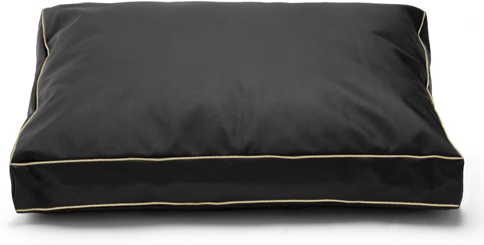 Dog Bed Cover,Waterproof Tough Plastic DIY Pet Bed Cover,Non Stick Hair Easy to Clean Rectangular Fillable Dog Bed Covers with Zipper(Black,44" L x 32" W x 4" Th,Cover Only)