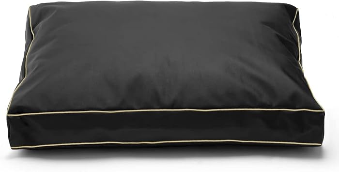 Dog Bed Cover,Waterproof Tough Plastic DIY Pet Bed Cover,Non Stick Hair Easy to Clean Rectangular Fillable Dog Bed Covers with ZipperBlack,54" L x 44" W x 4" Th,Cover Only